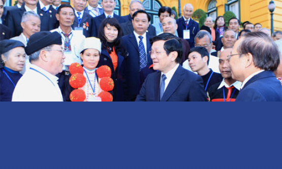 Chủ tịch nước Trương Tấn Sang gặp mặt đại biểu gia đình văn hóa