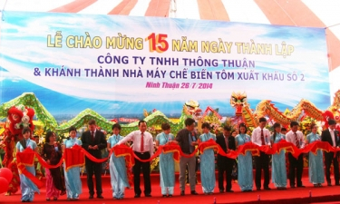 Khánh thành nhà máy chế biến tôm xuất khẩu lớn nhất miền trung