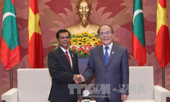 Chủ tịch Quốc hội Nguyễn Sinh Hùng tiếp Chủ tịch Quốc hội Maldives