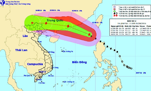Bão Nida vào Biển Đông, đề phòng mưa lớn ở Bắc Bộ