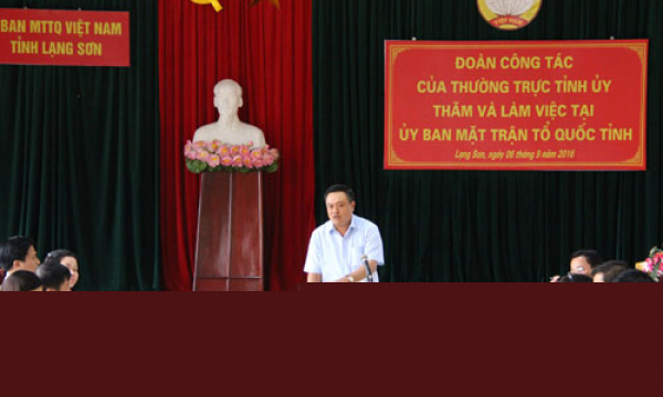 Thường trực Tỉnh ủy làm việc với Ủy ban MTTQ tỉnh