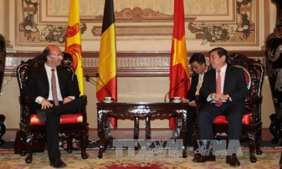Lãnh đạo TP Hồ Chí Minh tiếp Bộ trưởng - Thủ hiến Chính phủ Vùng Wallonie – Bruxelles, Bỉ