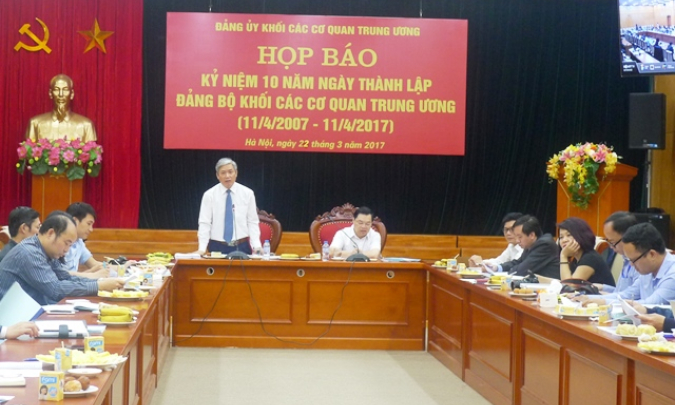 Họp báo kỷ niệm 10 năm ngày thành lập Đảng bộ Khối các cơ quan Trung ương