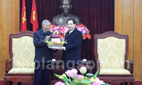 Tòa giám mục Lạng Sơn thăm, chúc tết Tỉnh ủy