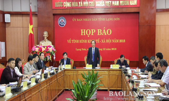 UBND tỉnh Lạng Sơn họp báo về tình hình phát triển kinh tế - xã hội năm 2018