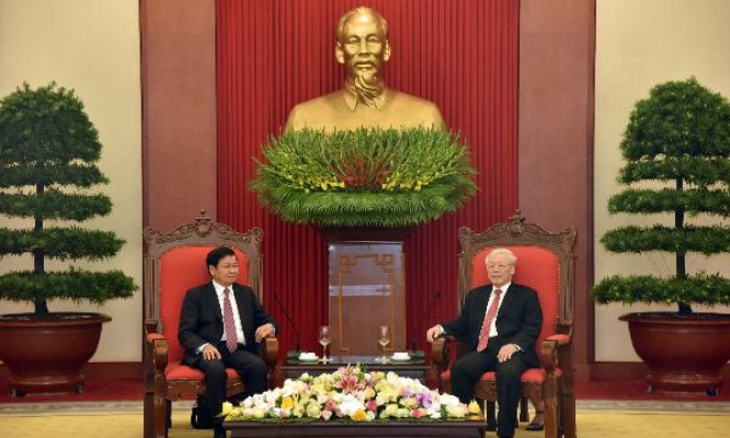 Tổng Bí thư, Chủ tịch nước Nguyễn Phú Trọng tiếp Thủ tướng Lào