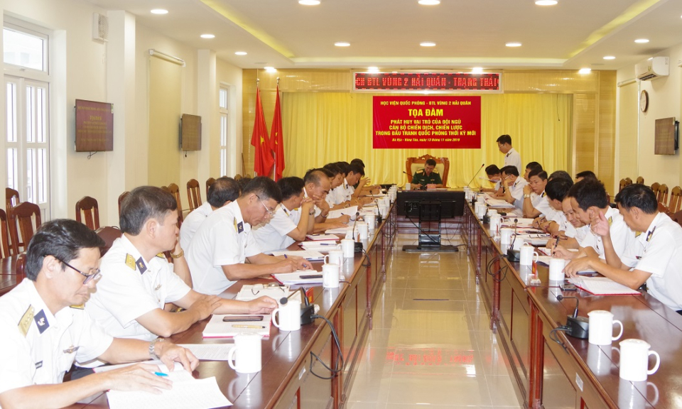 Học viện Quốc phòng và Bộ Tư lệnh Vùng 2 Hải quân: Tọa đàm về vai trò của đội ngũ cán bộ trong đấu tranh
