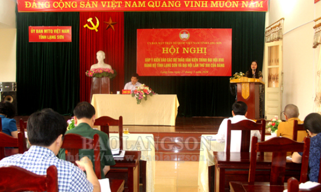 huyết đóng góp vào dự thảo văn kiện trình Đại hội Đảng bộ tỉnh lần thứ XVII và Đại hội lần thứ XIII của