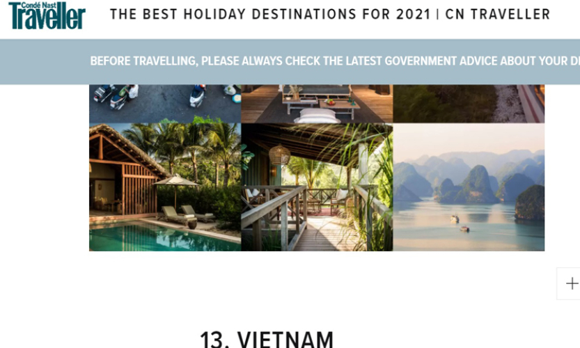 Việt Nam nằm trong nhiều danh sách gợi ý du lịch của CNTraveler