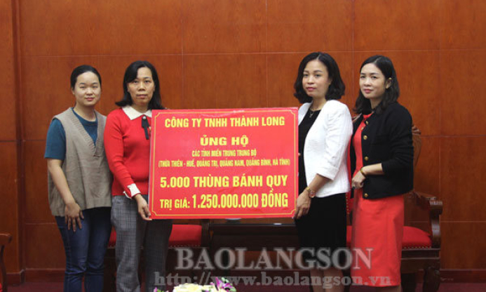Công ty TNHH Thành Long ủng hộ đồng bào miền Trung bị ảnh hưởng bởi lũ lụt