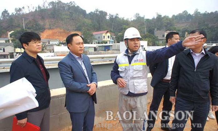 Lãnh đạo UBND tỉnh kiểm tra các dự án hạ tầng trên địa bàn thành phố Lạng Sơn