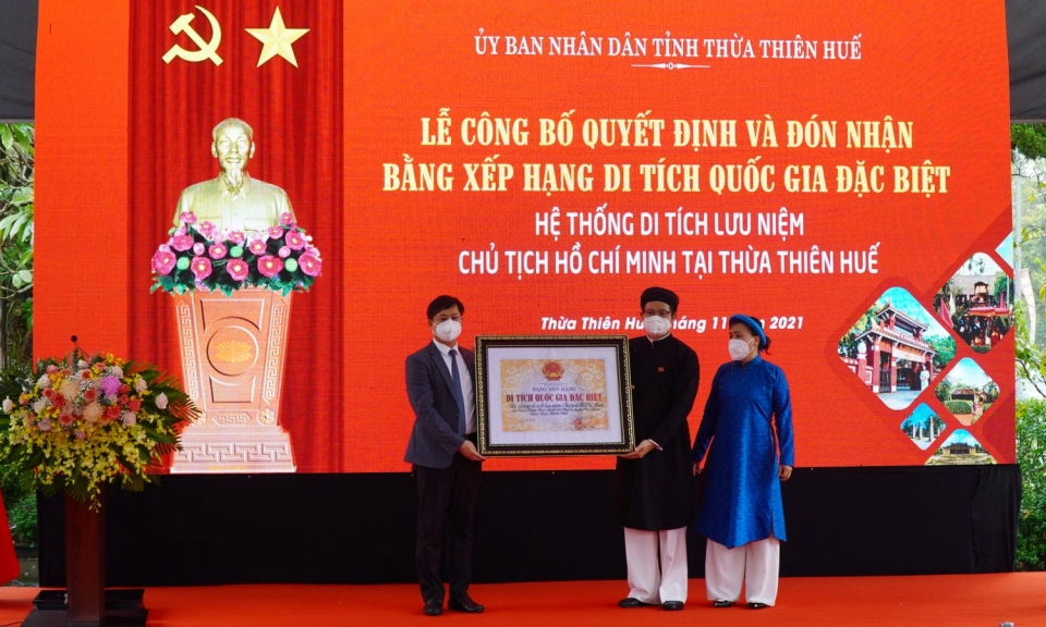 Thừa Thiên Huế đón nhận Bằng xếp hạng Di tích quốc gia đặc biệt