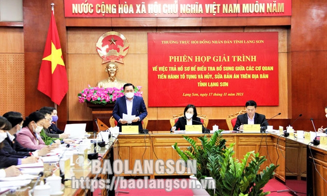 Phiên họp giải trình về việc trả hồ sơ để điều tra bổ sung giữa các cơ quan tiến hành tố tụng và huỷ,