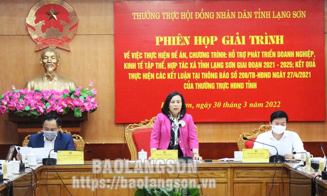 Thường trực HĐND tỉnh họp phiên giải trình về việc thực hiện đề án liên quan đến hỗ trợ phát triển doanh