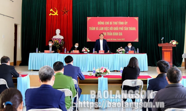 Bí thư Tỉnh ủy làm việc tại huyện Bình Gia: Khảo sát, nắm tình hình thực tế về hoạt động của tổ chức