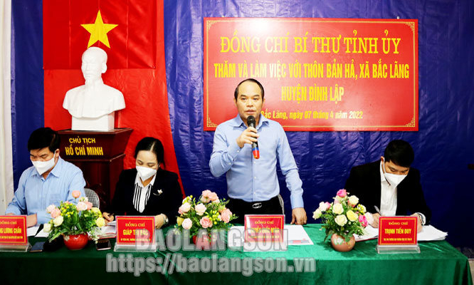 Bí thư Tỉnh ủy làm việc tại huyện Đình Lập: Khảo sát, nắm tình hình thực tế về hoạt động của tổ chức