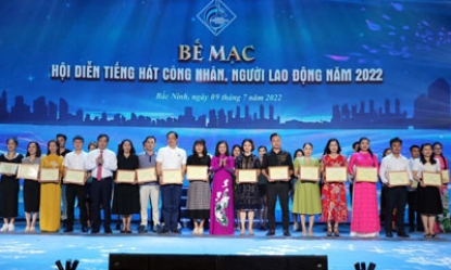 Lạng Sơn giành huy chương bạc toàn đoàn tại Hội diễn “Tiếng hát công nhân, người lao động năm 2022”