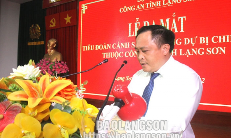 Ra mắt Tiểu đoàn Cảnh sát cơ động dự bị chiến đấu thuộc Công an Lạng Sơn
