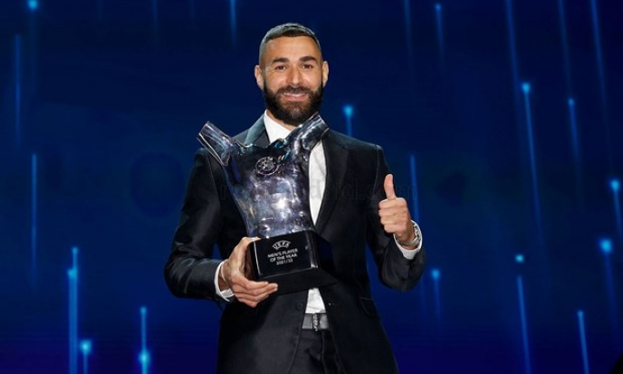 Karim Benzema giành danh hiệu Cầu thủ xuất sắc nhất năm của UEFA