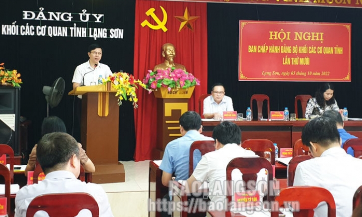 Hội nghị Ban Chấp hành Đảng bộ Khối các cơ quan tỉnh lần thứ mười