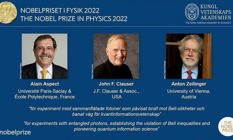 Giải Nobel Vật lý 2022 vinh danh 3 nhà khoa học người Pháp, Mỹ và Áo