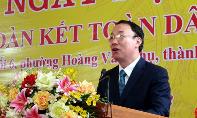 Đoàn công tác của tỉnh dự ngày hội đại đoàn kết tại phường Hoàng Văn Thụ, thành phố Lạng Sơn