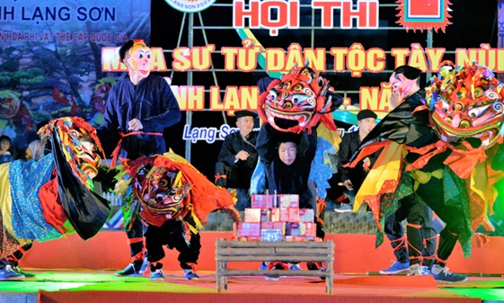 Múa sư tử mèo di sản văn hoá đậm bản sắc Xứ Lạng