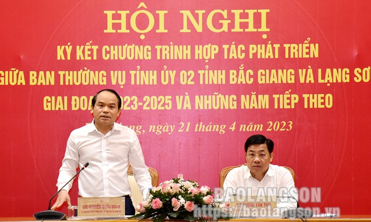 Lạng Sơn - Bắc Giang ký kết chương trình hợp tác phát triển giai đoạn 2023 - 2025 và những năm tiếp theo