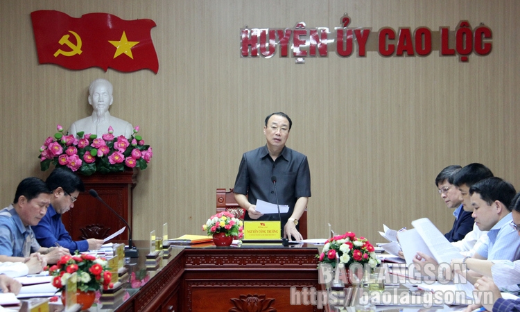Đoàn công tác Ủy ban Kiểm tra Tỉnh ủy làm việc với Ban Thường vụ Huyện uỷ Cao Lộc