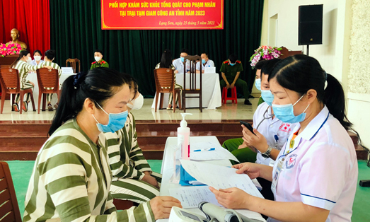 Khám sức khoẻ tổng quát cho 75 phạm nhân tại Trại Tạm giam Công an tỉnh