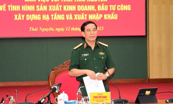 Đại tướng Phan Văn Giang chủ trì đoàn công tác Chính phủ làm việc với tỉnh Thái Nguyên