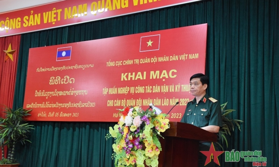 Khai mạc lớp tập huấn nghiệp vụ dân vận và kỹ thuật in cho cán bộ Quân đội nhân dân Lào