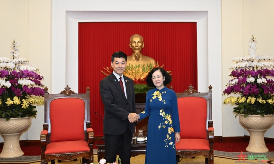Thường trực Ban Bí thư Trương Thị Mai tiếp đoàn đại biểu Đảng Dân chủ lập hiến Nhật Bản