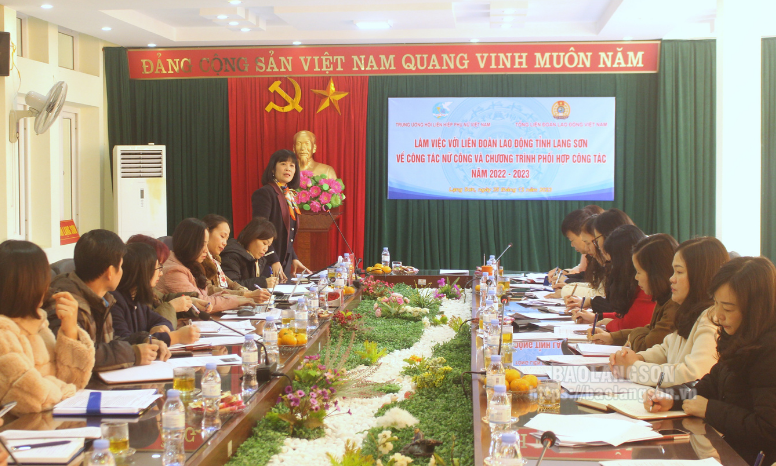 Đoàn công tác của Tổng Liên đoàn Lao động Việt Nam và Hội Liên hiệp Phụ nữ Việt Nam làm việc với Liên