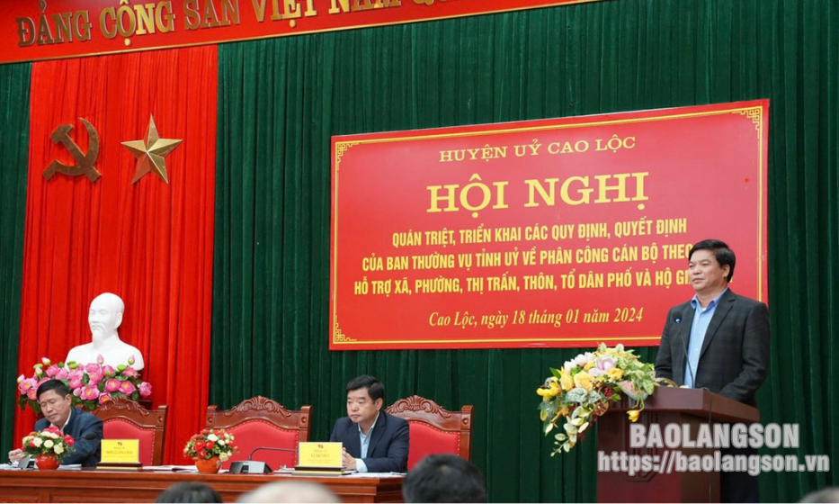 Cao Lộc: Quán triệt, triển khai các quy định, quyết định về phân công cán bộ theo dõi, hỗ trợ xã, phường
