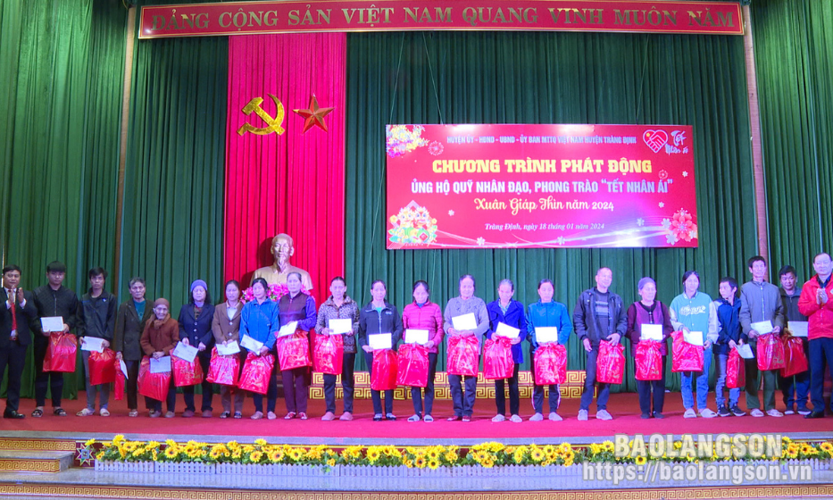 Tràng Định: Phát động ủng hộ Quỹ Nhân đạo, Phong trào “Tết Nhân ái” Xuân Giáp Thìn năm 2024