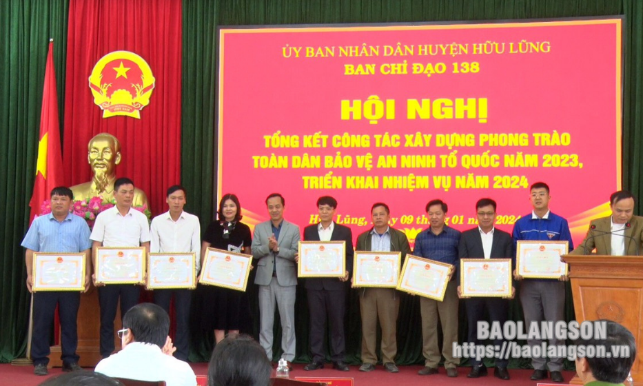 Ban Chỉ đạo 138 huyện Hữu Lũng tổng kết phong trào Toàn dân bảo vệ an ninh Tổ quốc năm 2023