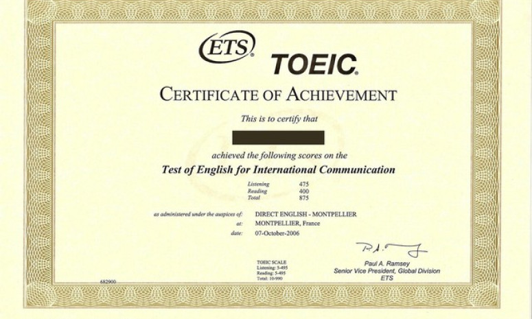 Phê duyệt liên kết tổ chức thi cấp chứng chỉ tiếng Anh TOEIC