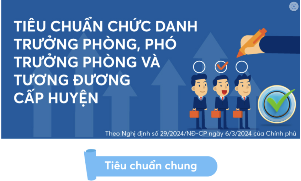 Infographics: Tiêu chuẩn chức danh Trưởng phòng, Phó Trưởng phòng cấp huyện
