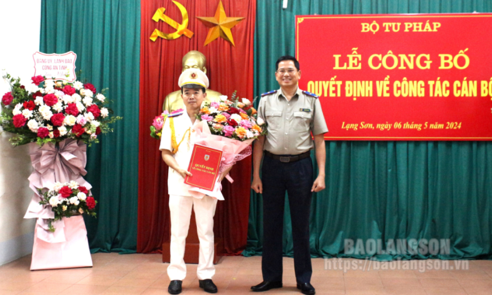 Công bố quyết định bổ nhiệm Cục trưởng Cục Thi hành án dân sự tỉnh