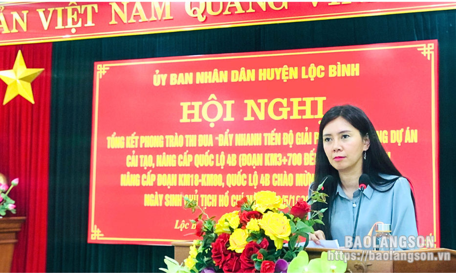 Lộc Bình: Tổng kết phong trào thi đua Đẩy nhanh tiến độ giải phóng mặt bằng dự án cải tạo, nâng cấp Quốc lộ 4B