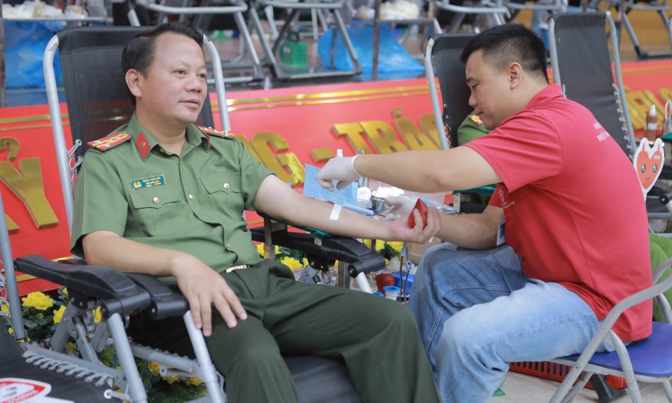 Công an tỉnh Lạng Sơn tổ chức Ngày hội hiến máu tình nguyện năm 2024