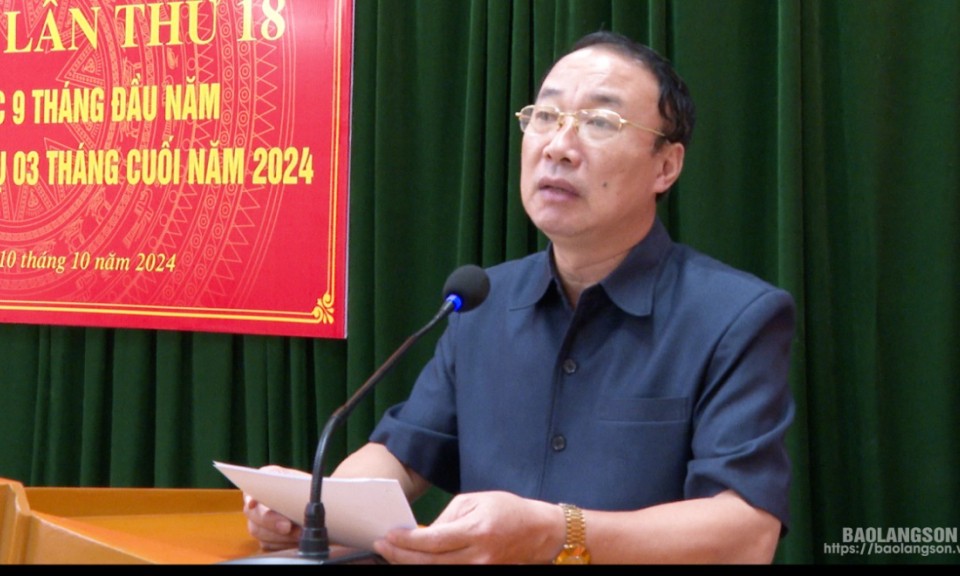 Hội nghị lần thứ 18 Ban Chấp hành Đảng bộ huyện Tràng Định