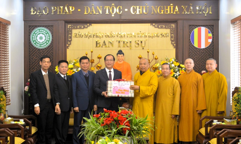 công tác của tỉnh thăm, chúc tết Ban Trị sự Giáo hội Phật giáo Việt Nam tỉnh; Tòa Giám mục Giáo phận Lạng