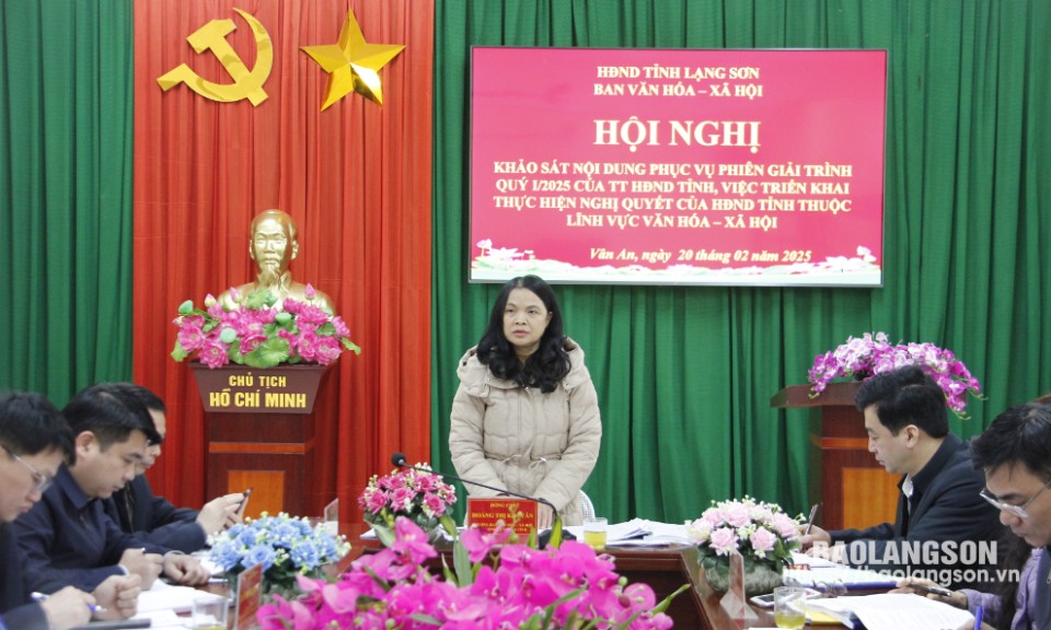 sát tình hình triển khai thực hiện Nghị quyết của HĐND tỉnh thuộc lĩnh vực văn hoá - xã hội tại Chi Lăng