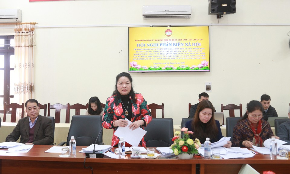 Phản biện dự thảo Nghị quyết của HĐND tỉnh và dự thảo Quyết định của UBND tỉnh về bổ sung, điều chỉnh