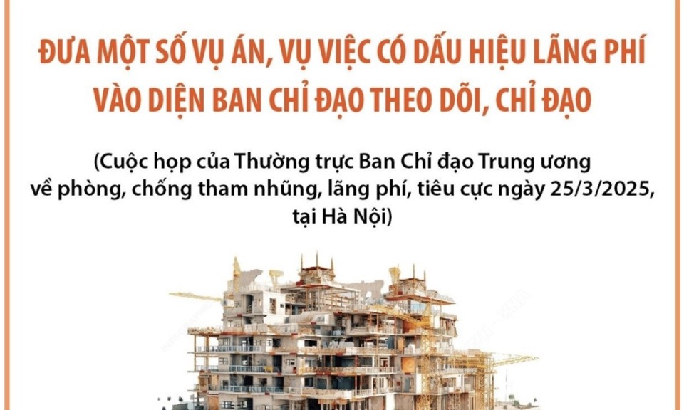 Đưa một số vụ án, vụ việc có dấu hiệu lãng phí vào diện Ban Chỉ đạo theo dõi