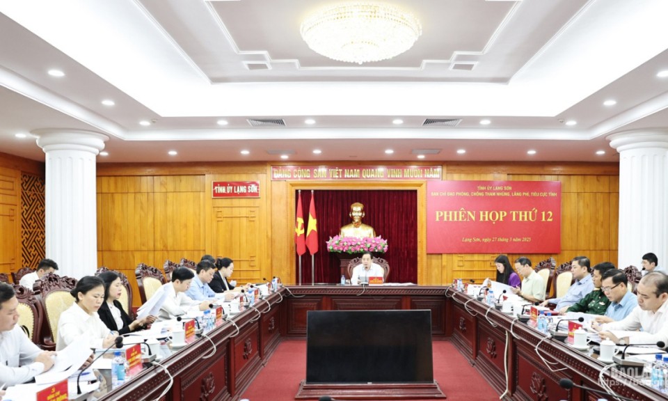 Ban Chỉ đạo phòng, chống tham nhũng, lãng phí, tiêu cực tỉnh họp phiên thứ 12