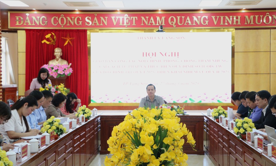Thành ủy giao ban công tác nội chính, phòng chống tham nhũng, cải cách tư pháp và thực hiện Quy định