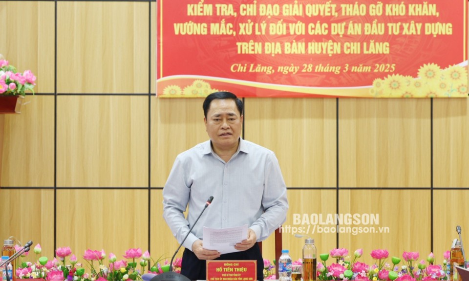 Chủ tịch UBND tỉnh kiểm tra các dự án tại huyện Chi Lăng